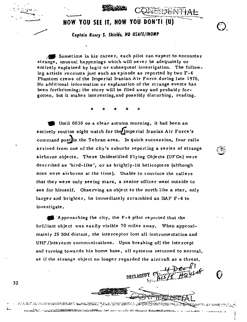 Tehran 1976 — DIA 메모 문서 (Defense Intelligence Agency 4-page report)