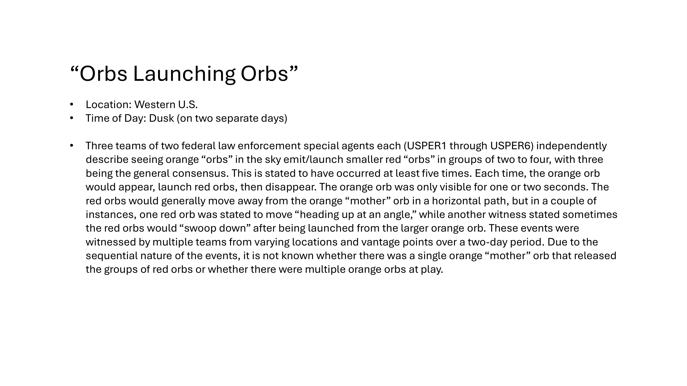 페이지 1: Orbs Launching Orbs (PURSUE 공식 슬라이드)