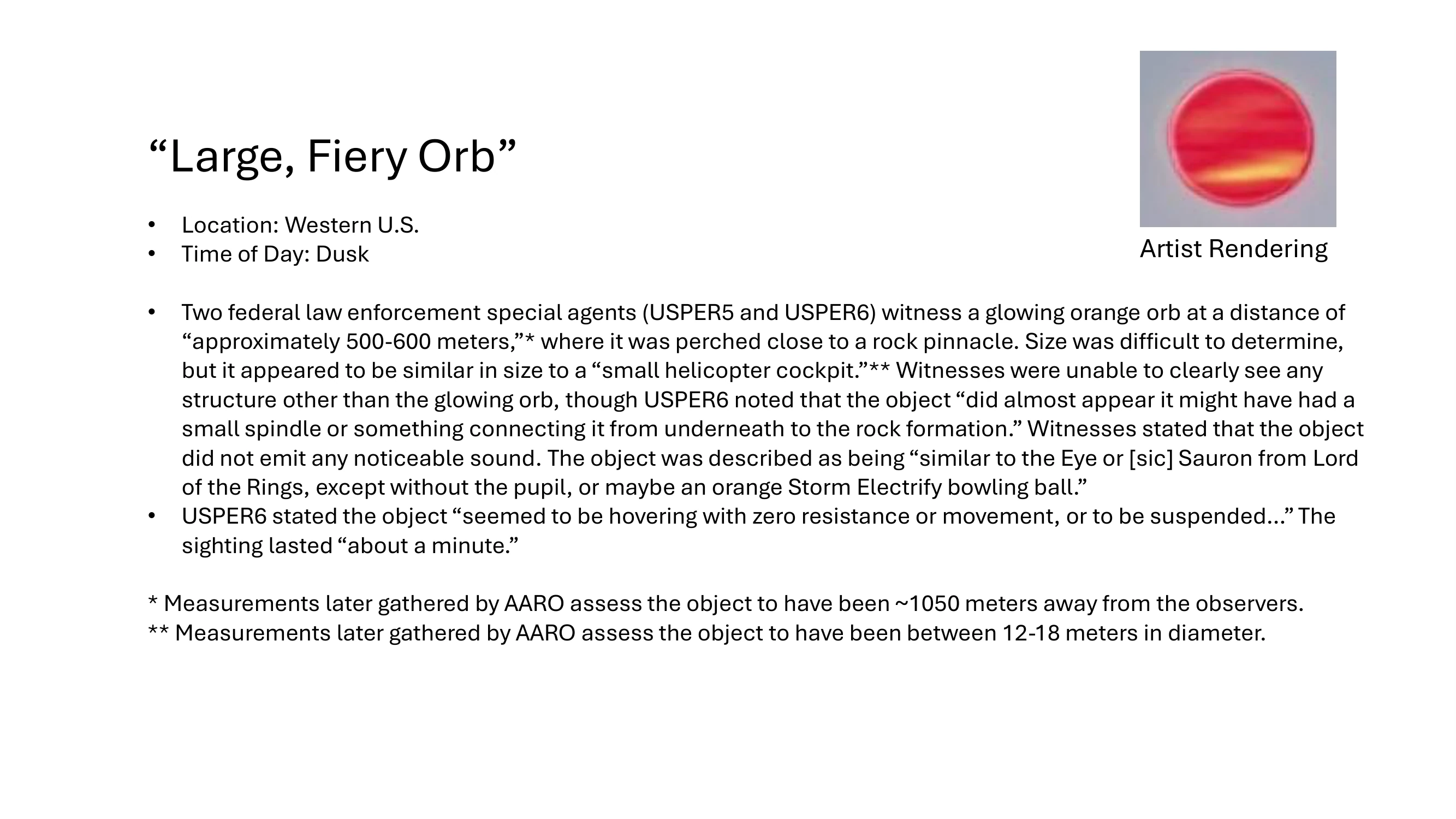 페이지 2: Large, Fiery Orb (PURSUE 공식 슬라이드)